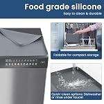 Laveuse la machine à silicone - 68X68cm Plateau laveuse avec bord relevé, bacs antidérapants pour lave-linge et sécheuse, plateau machine à nettoyer pour la protection du sol (Grey-1PC) | laveuse le bac, laveuse non-dérapante pour lave-linge et sécheuse (Gre