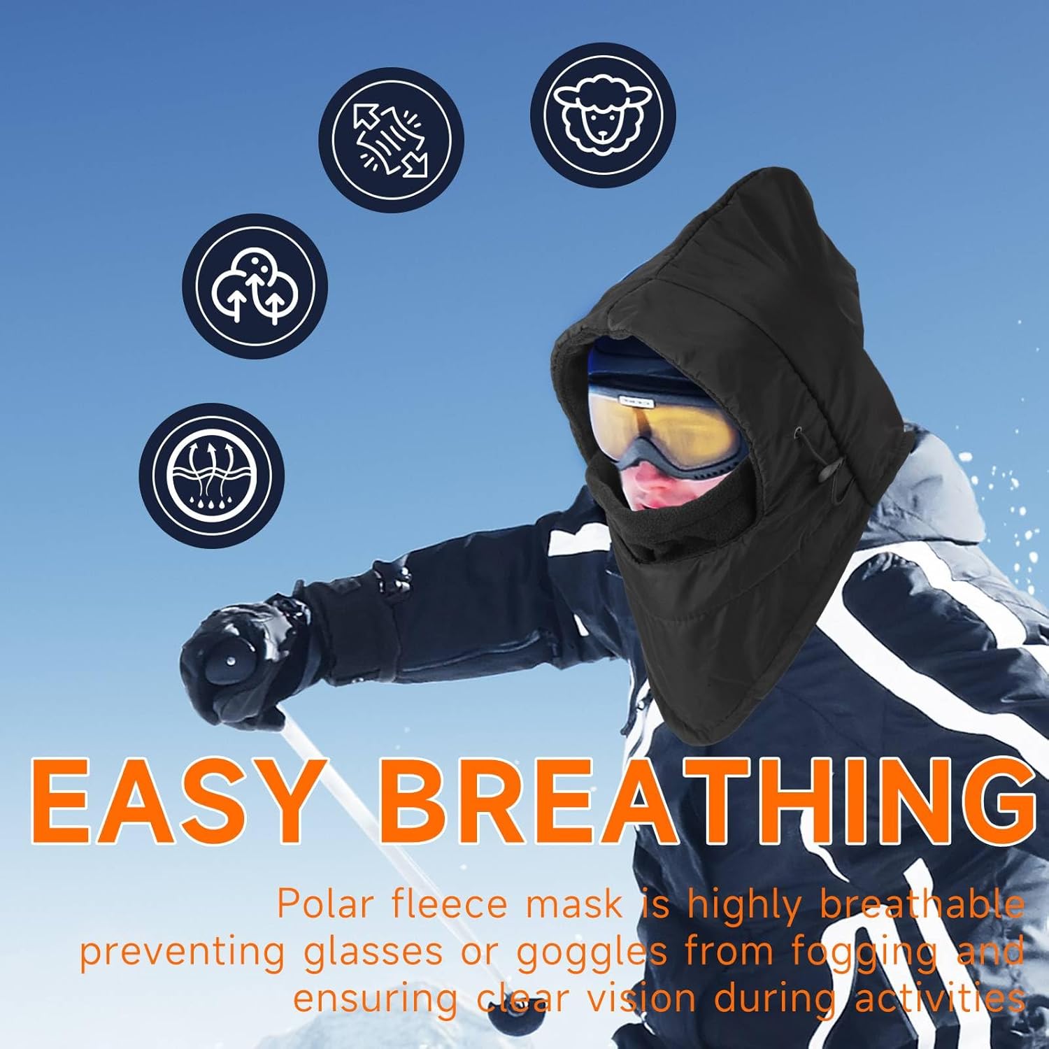 Balaclava Ski Mask: Windproof Waterproof Adjustable Warm Fack Mask for Men Women, Convertible Balaclava Face Cover Hat Cap - Image 6