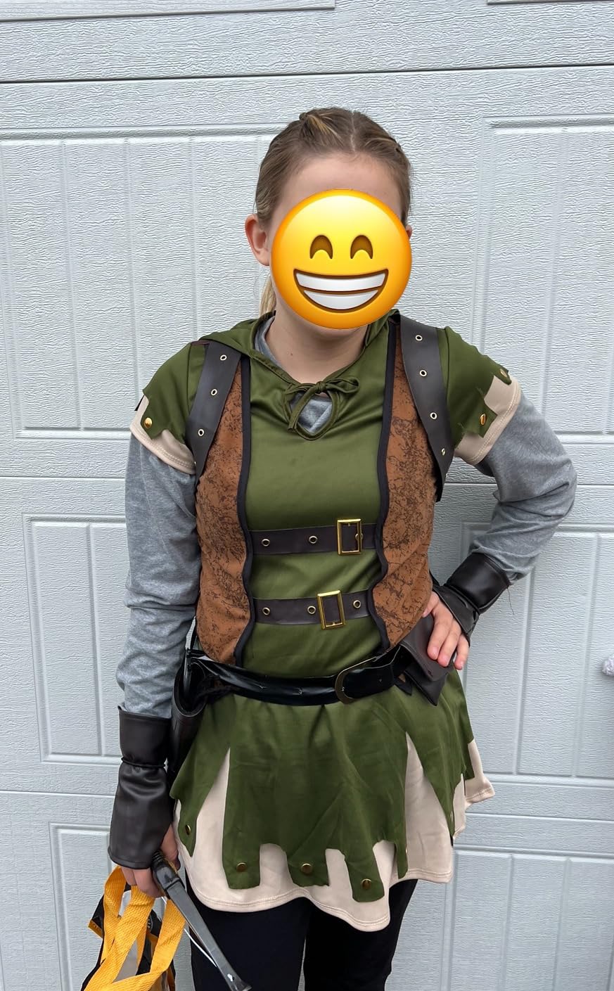 Girl Robin Hood Costume Teen Size Frayed Skirt