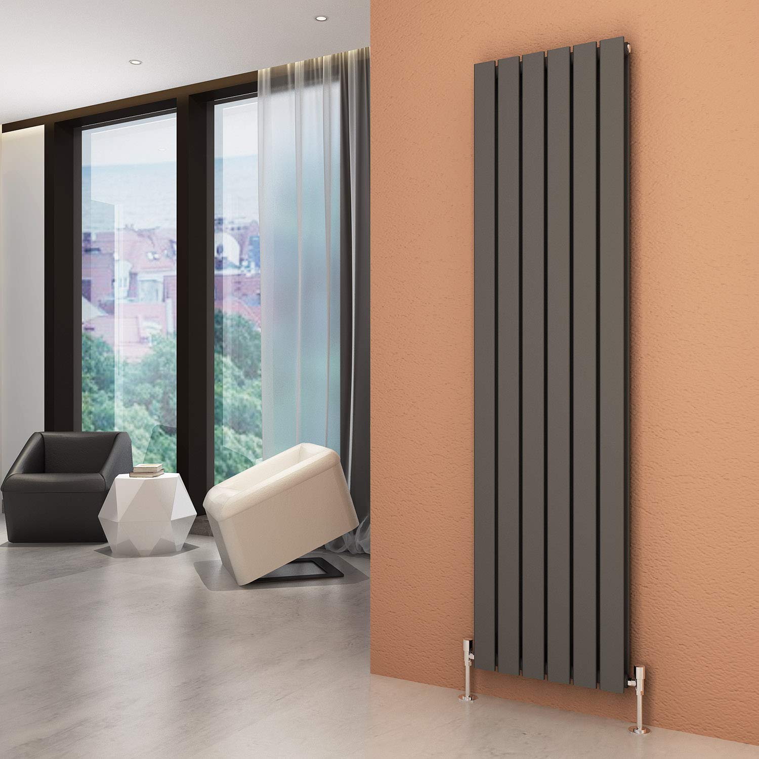Buy ELEGANT Vertical Column Designer Radiator Tall Upright Flat Panel