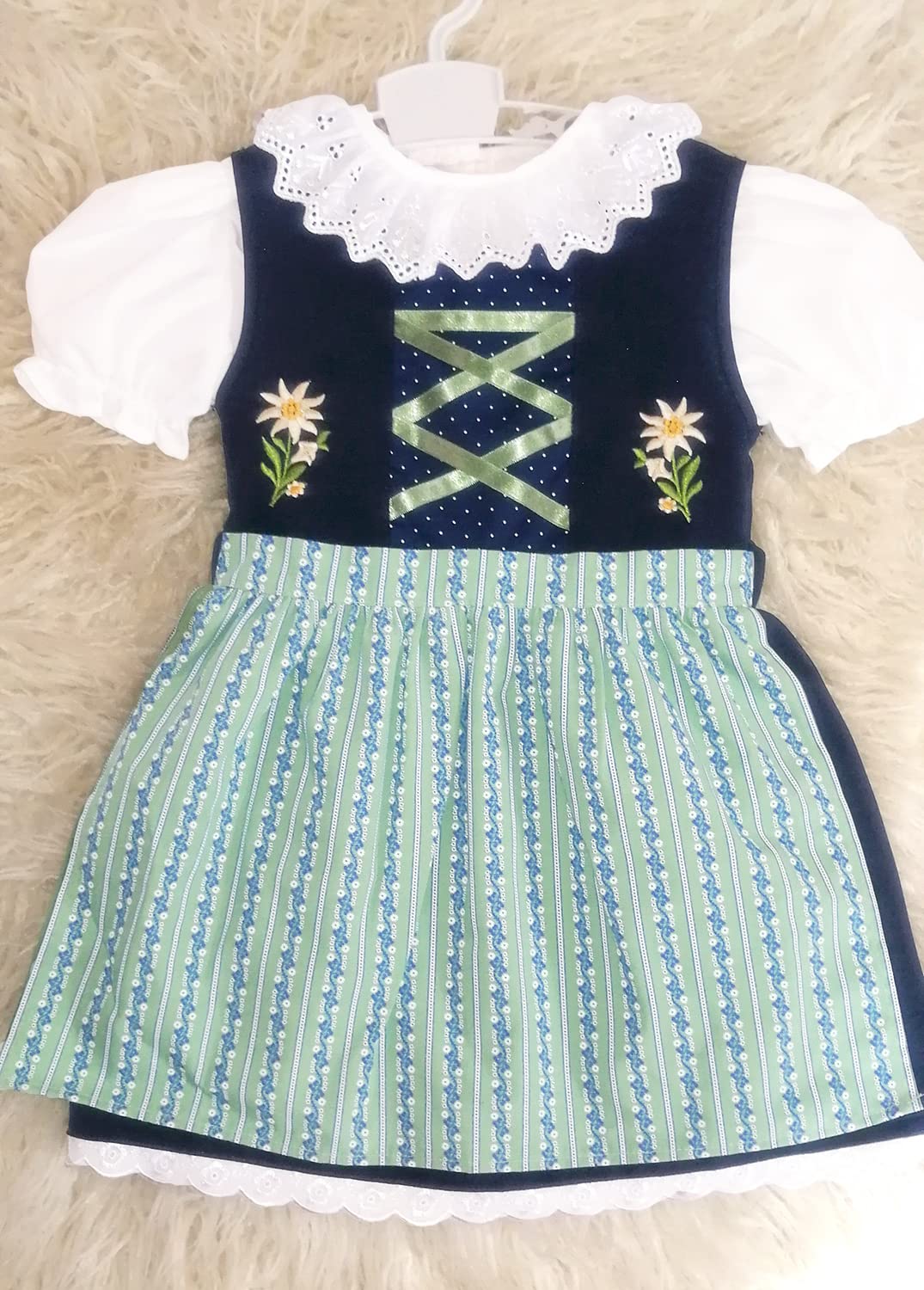 Schrammel Bambini dirndl cervo ricamo puro cotone per bambini camicetta