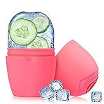 Evmliy Ice Roller for Face, Silicone Ice Roller Facial Ice Mold to Brighten Skin Enhancing Natural Glow, Reusable Ice Roller for Face & Eye Puffiness Relief, Face Roller Skin Care for Neck, Pink