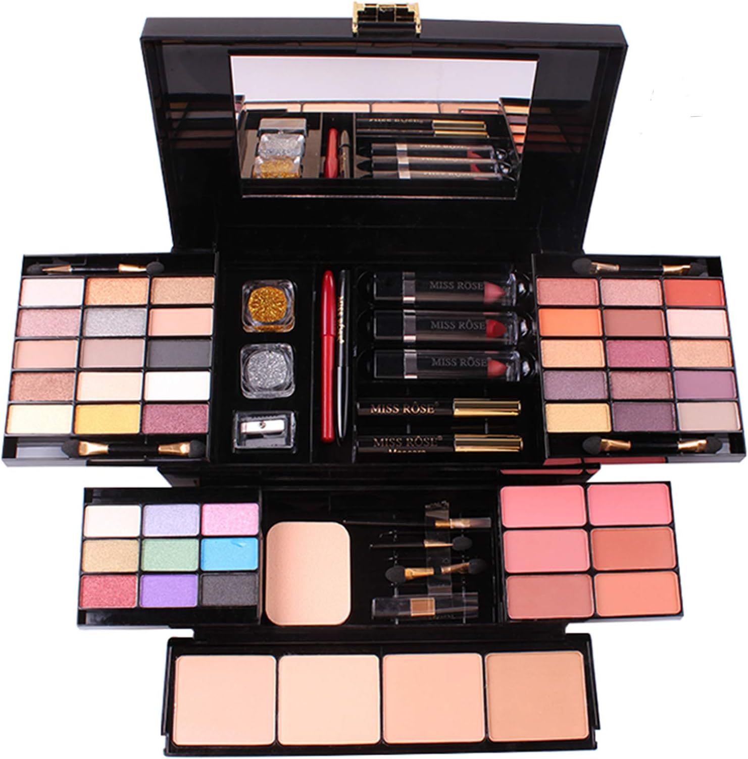 FantasyDay All-in-one Makeup Gift Sets | Xmas Makeup Kit for Women Girls Essential Cosmetic Bundle Travel Make-up Include Eyeshadow Lipstick Blush Concealer Eyeliner Lipgloss Mascara Eyebrow Pencil