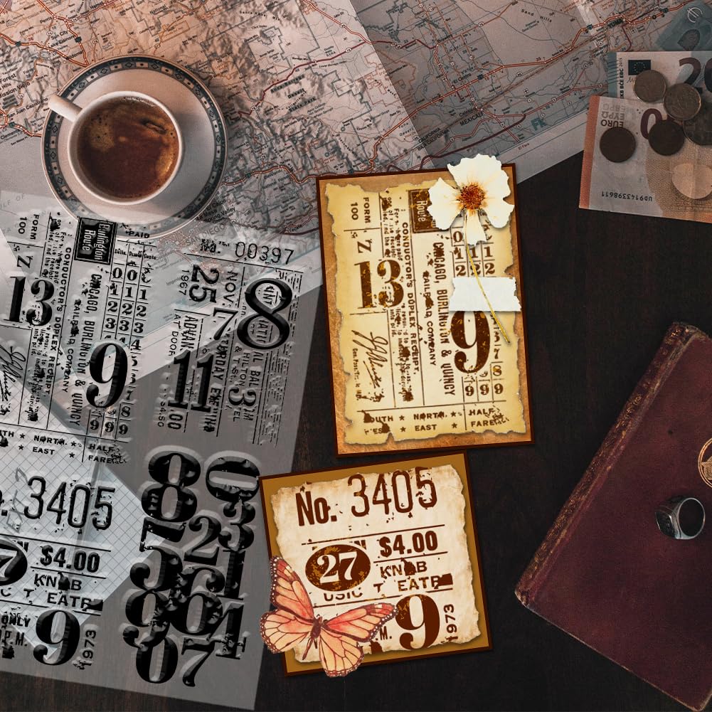 PH PandaHall Tampon Transparent Retro Numbers Tampon En