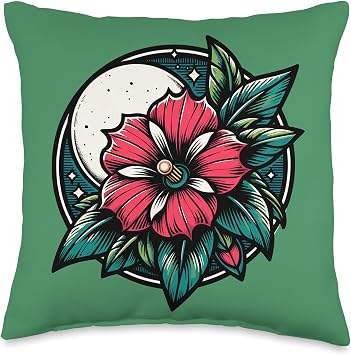 Moon Flower Moonflower Throw Pillow