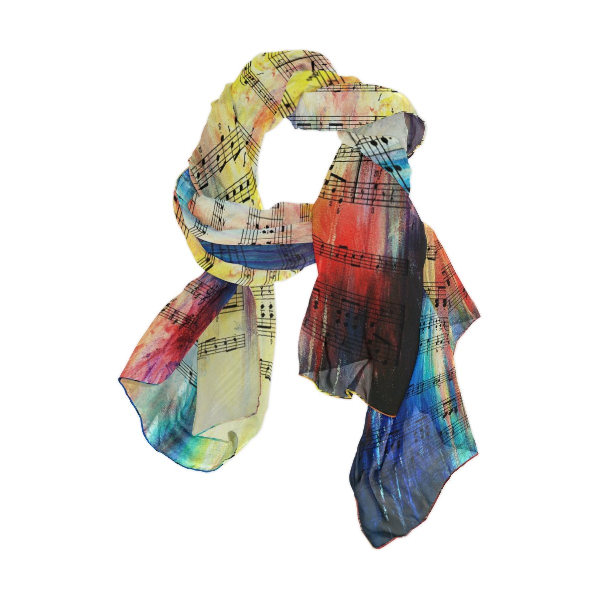 Use7 Fashion Vintage Music Note Chiffon Long Scarf Shawl Wrap