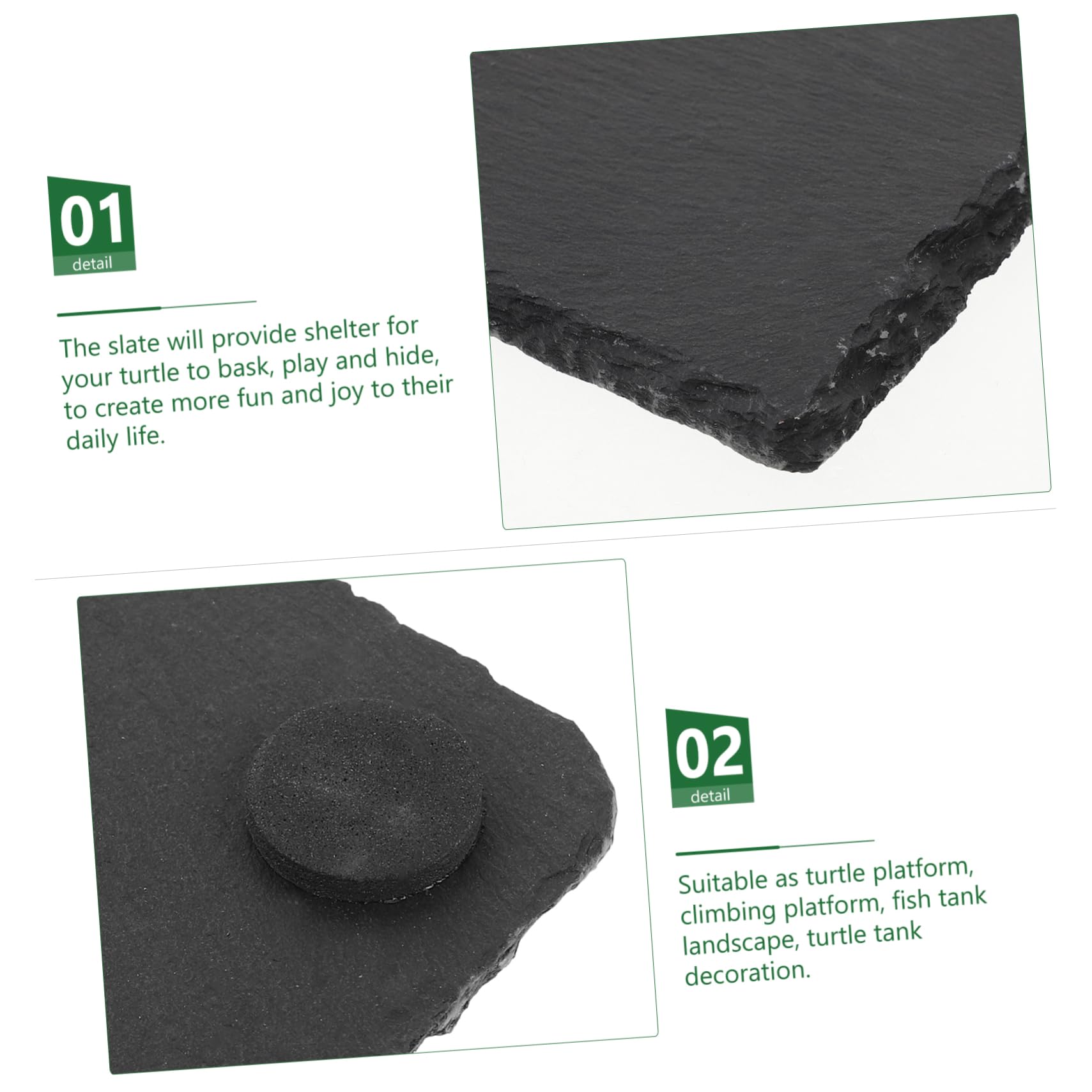 TOYANDONA Natürliche Schiefer als Dekoration Sonnenplattform mit Robustem Material für Reptilien und Schildkröten für Aquarium und Terrarium