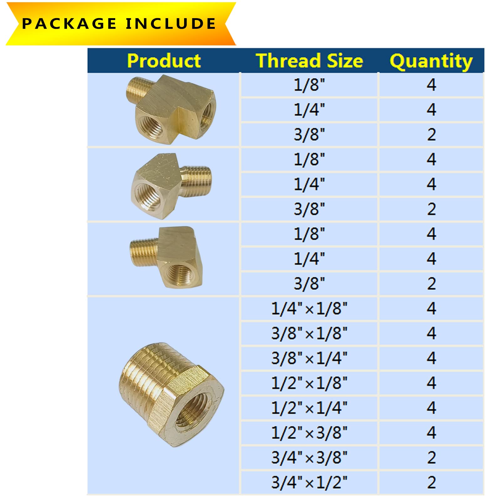LTWFITTING 1/2 In. FIP Brass Pipe Tee Fitting (5-Pack) HF311805 - The Home Depot - Foto 12