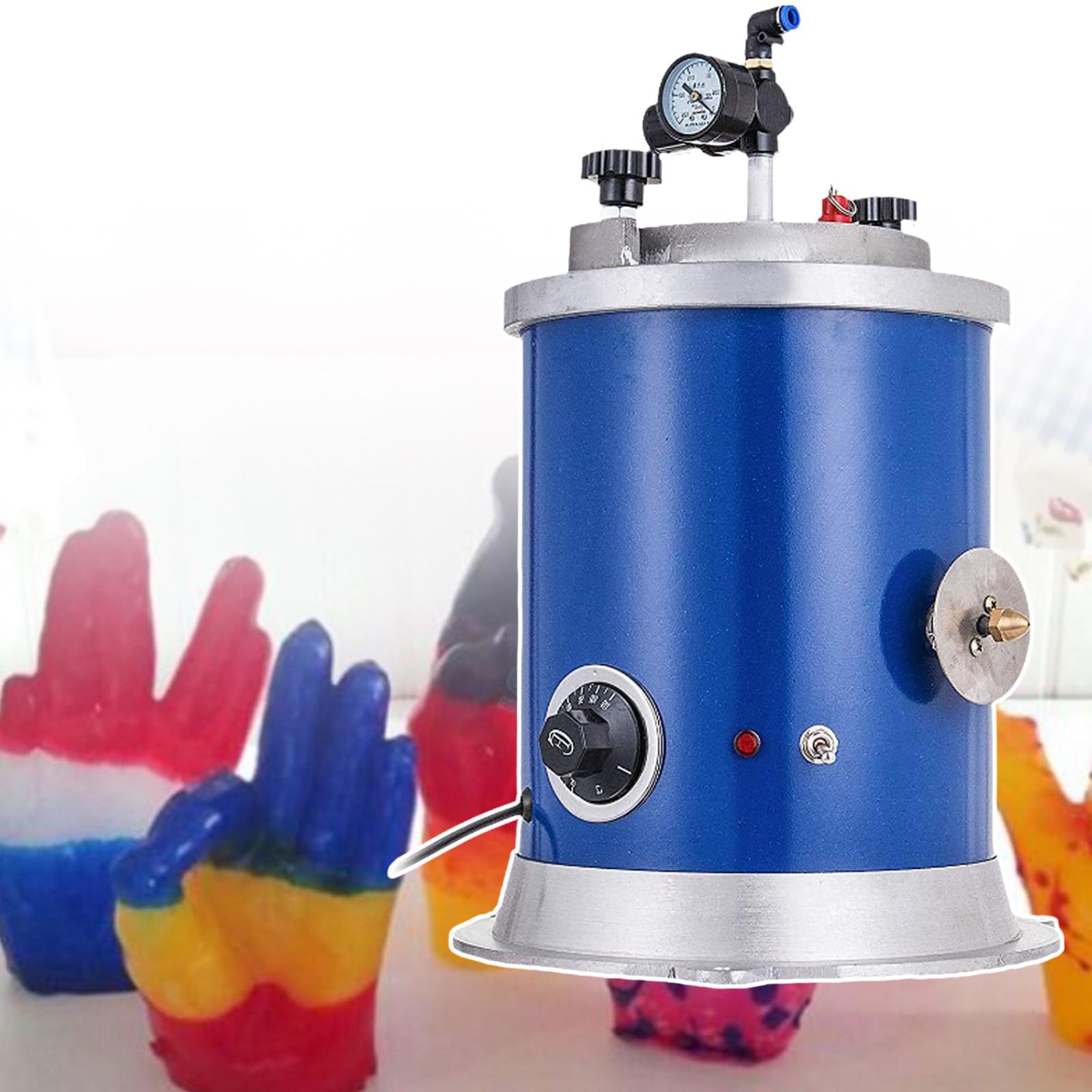 SENJINGHUA 350W Wax Casting Machine, 1.5L Wax Melting Furnace Jewelry Casting Tools, Adjustable 30℃-110℃, Round Barrel Mold Casting Wax Injection Machine,220V