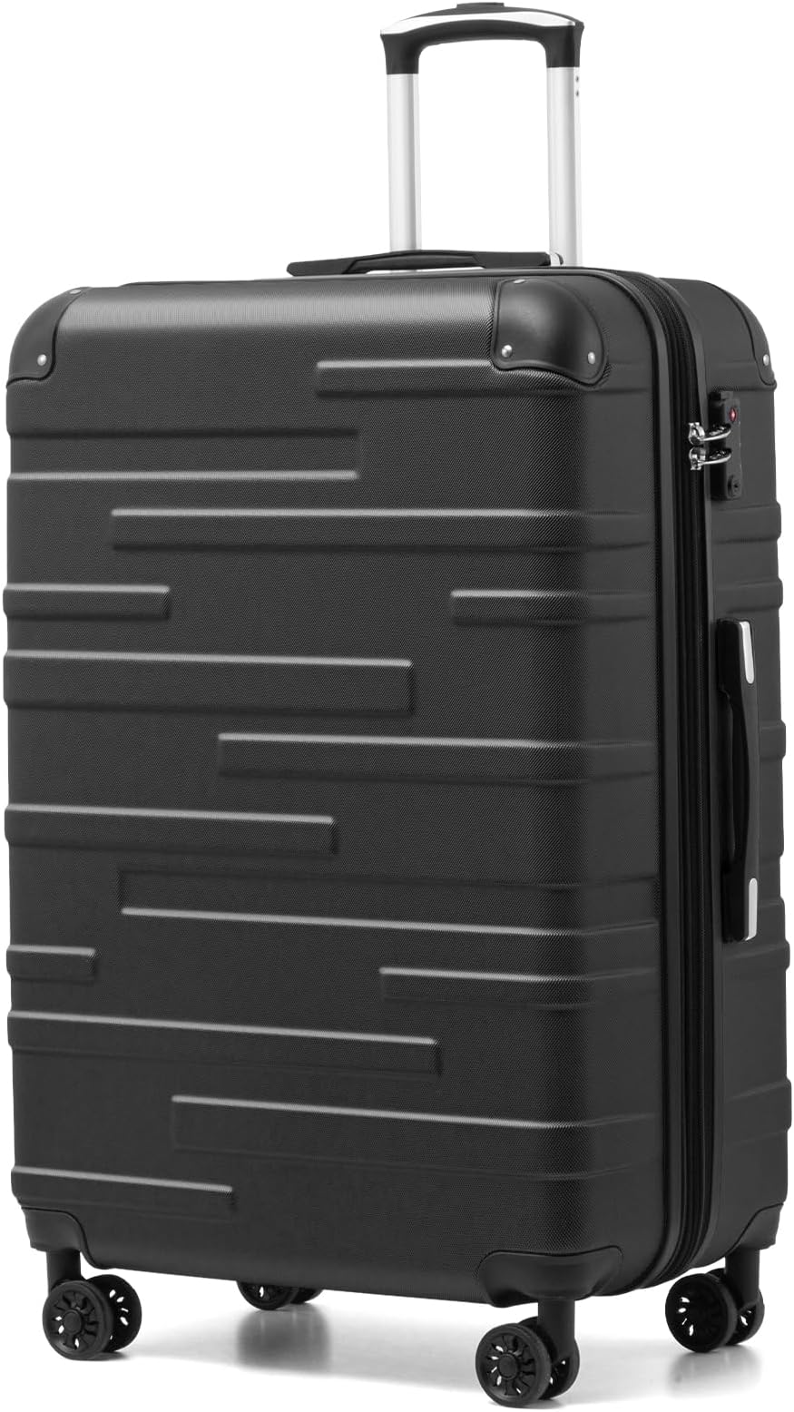 – Hard Shell Suitcase with TSA Lock and 4 Spinner Wheels Lightweight Durable (Grey, L(77cm 93L))