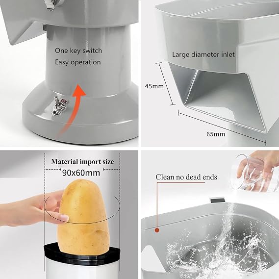 3 in 1 Automatic Fruit and Vegetable Chopper,Electric Vegetable Dicer Slicer Grater,Vegetable Slicer Fruit Cutting Dicer with10mm Blades and 2-4mm Thickness Adjustable Slicing,3mm Grater