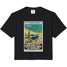 South Africa - Union Castle Line Retro Poster Comfort Colors Crop Top