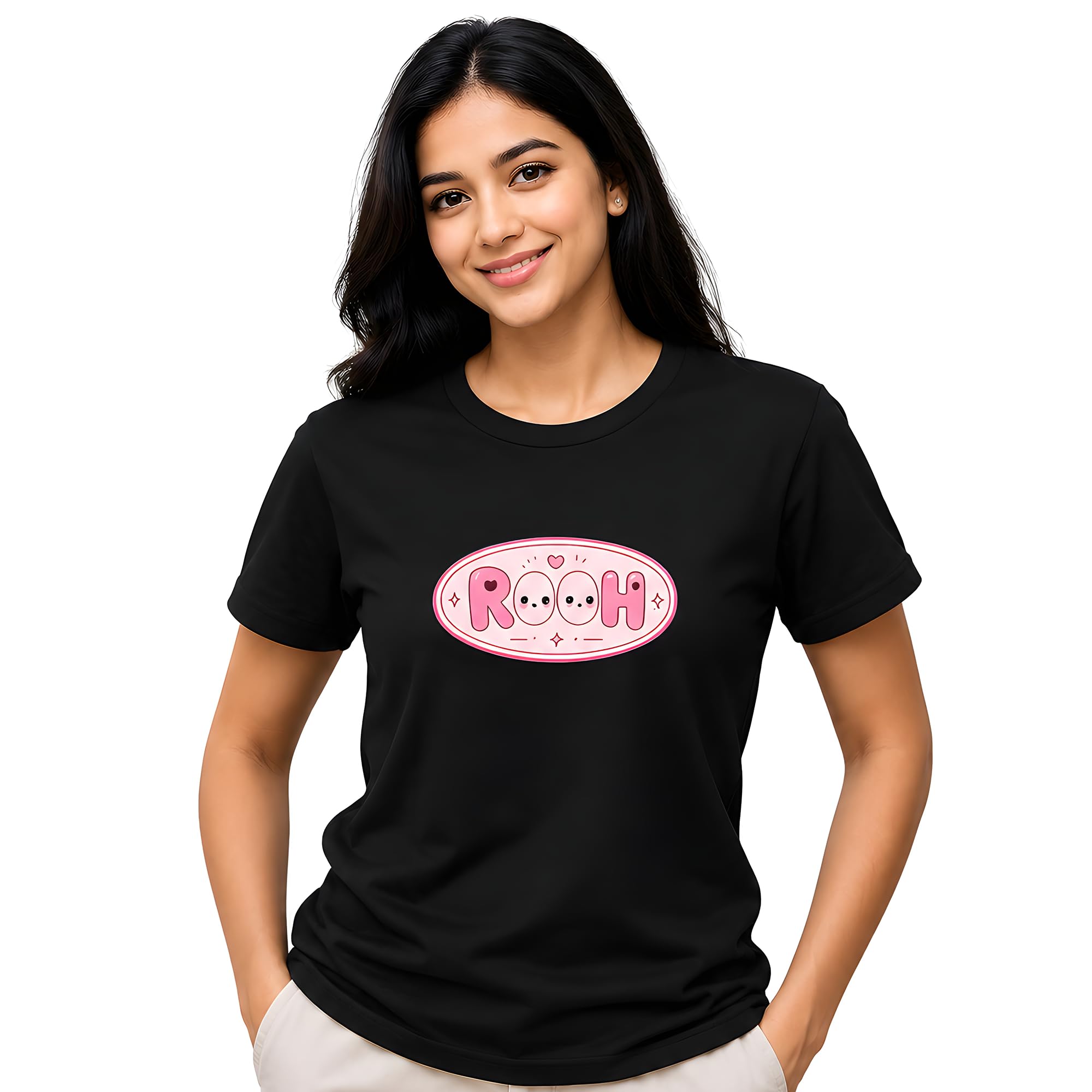 moonlit streets Graphic Printed T-Shirt for Women | Soft Cotton | Regular Fit | Round Neck | Half Sleeve-picture-30