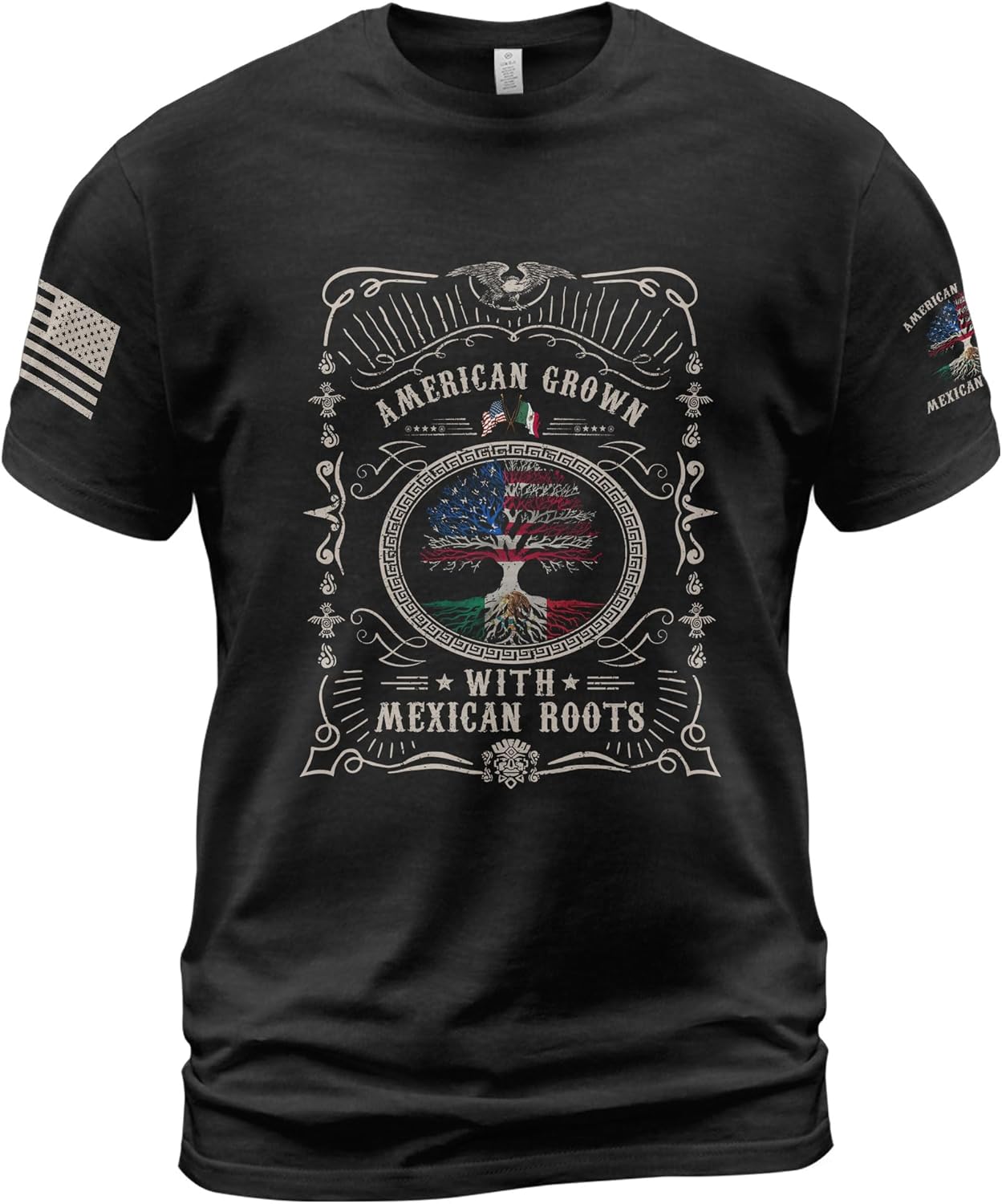 American Grown with Mexican Roots Mexico Shirt, Mexico USA Shirt with Flag