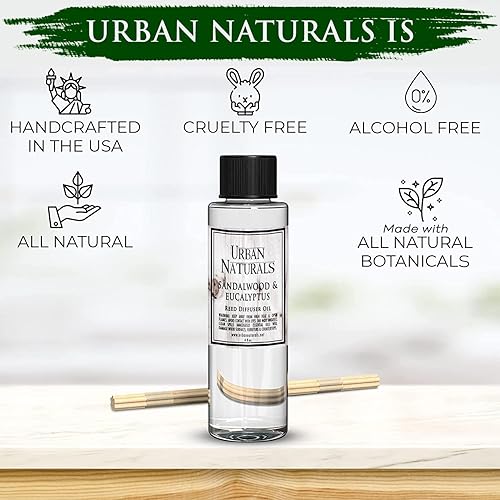 Miniatura 480 de Urban Naturals Reed Diffuser Oil Refill Ocean Mist Sea Salt with Salt Spray, Violet Leaf, Sea Grass, Driftwood 8 oz + Free Reed Sticks, Made in The