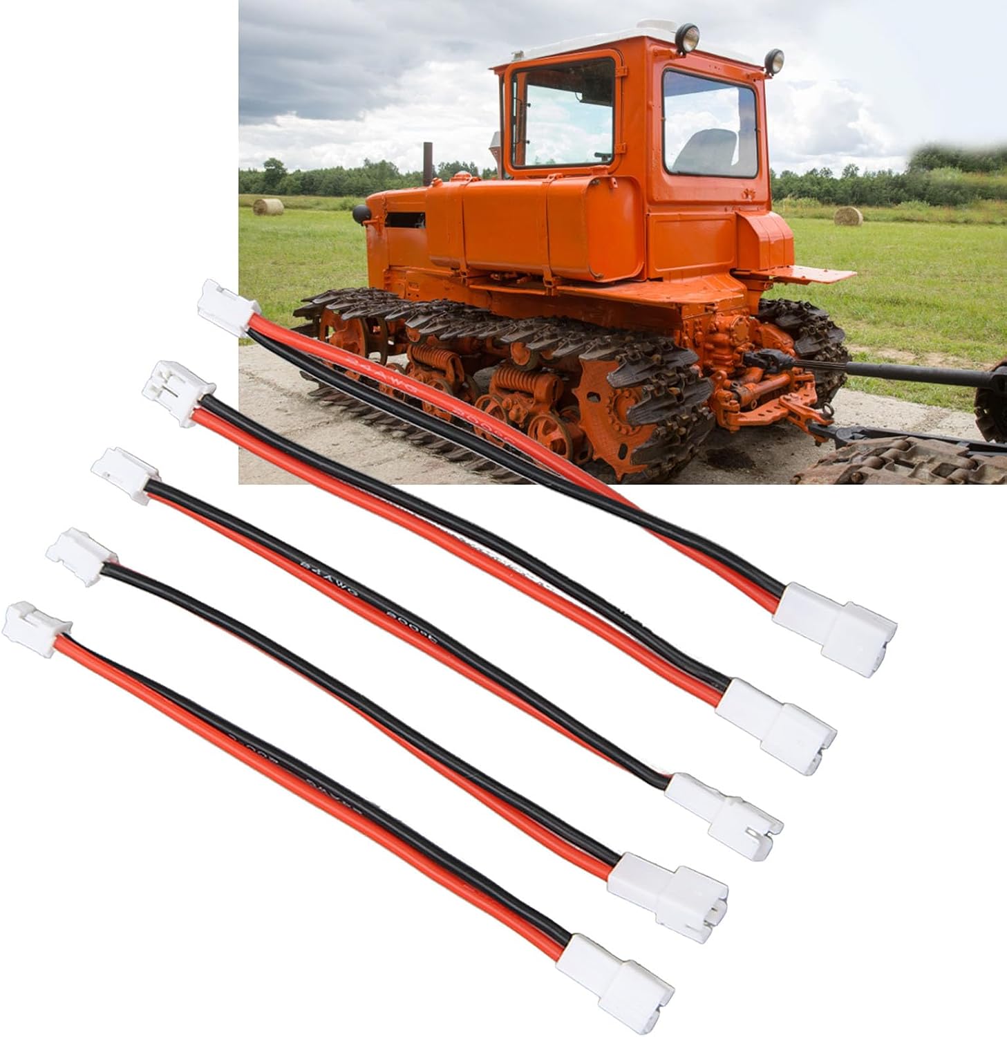 Horoper 5Pcs RC Adapter Cable, PH2.0 2P Male to Female Cable PH2.0 2P Lipo Battery Adapter Cable Adapter for Axial SCX24 1/24 RC Crawler 3.6in