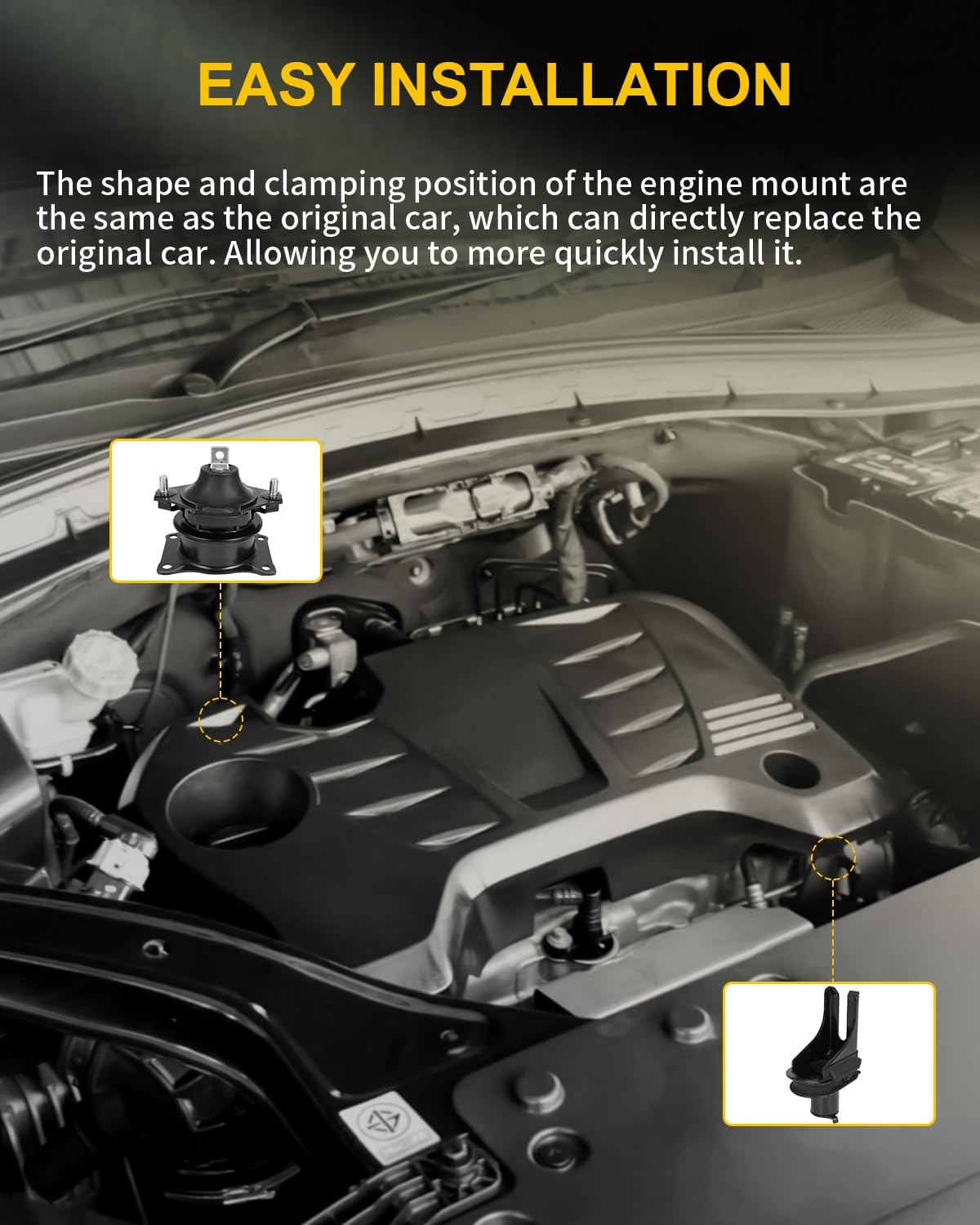 OCPTY 5PCS Engine Motor Mount and Center Suspension Mount Set [Automatic Transmission] Compatible for Honda Accord 2003-2007 & Acura TSX 2004-2008, L4 2.4L # 50830-SDB-A04, 50830-SDB-A02