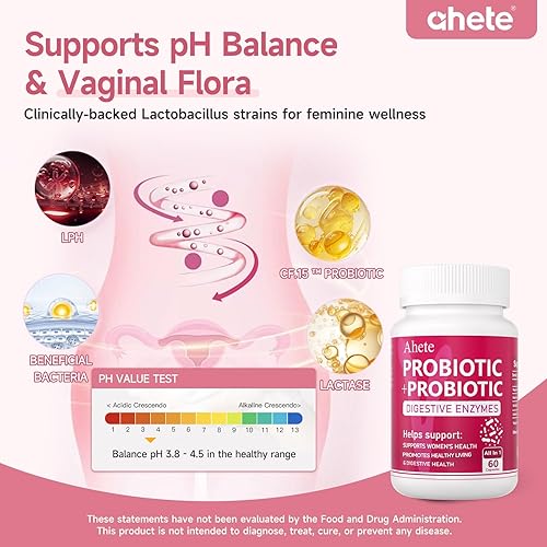 Miniatura 4 de Probiótico para mujeres, probiótico orgánico para el equilibrio del PH, salud digestiva, salud de la mujer, sistema inmunológico, salud vaginal, 120