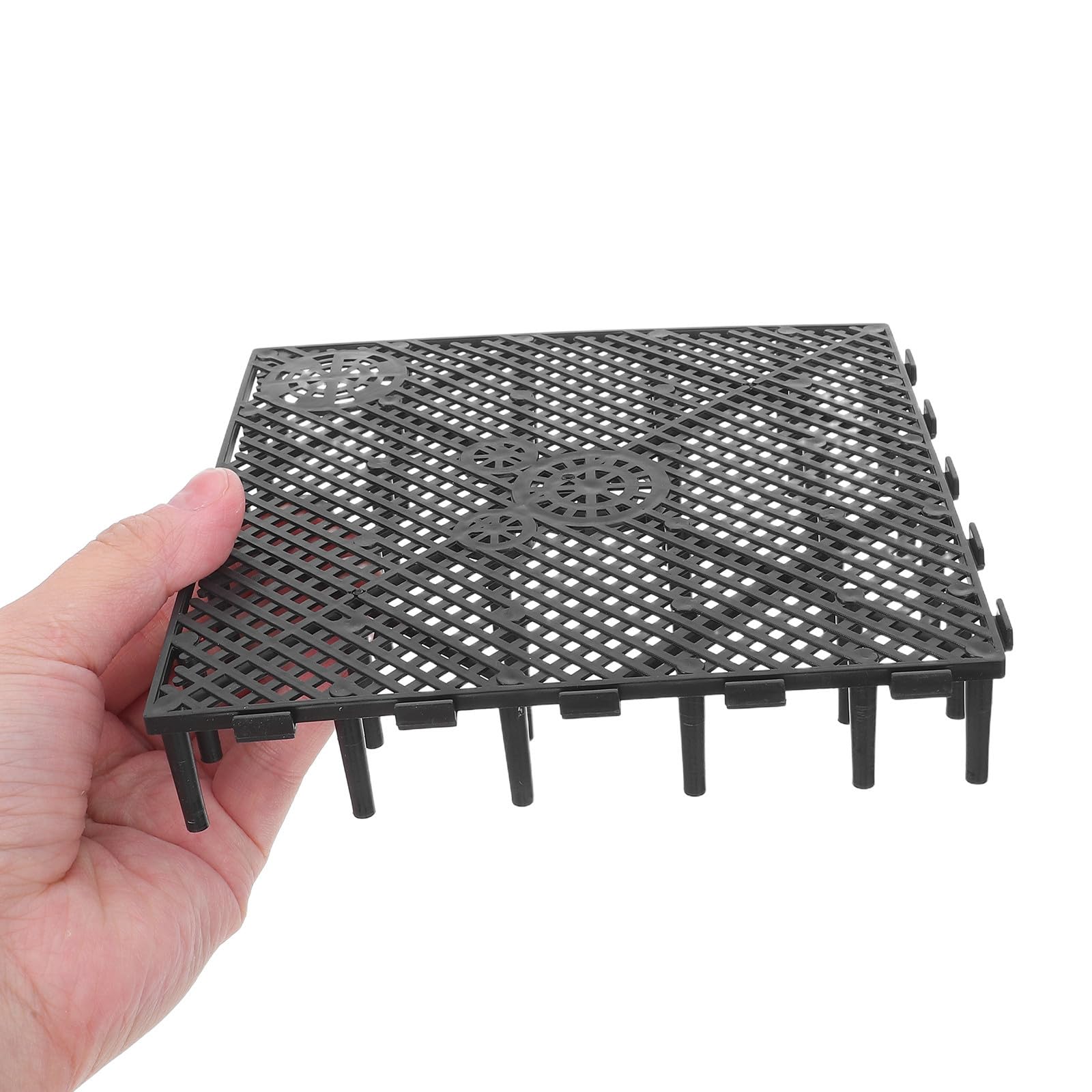 20 Piezas Placa de Filtro para Acuario de Plástico Negro 5,7x1