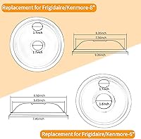 Vista 6 de Cubiertas para quemadores de estufa Mejiao, sartenes de goteo cromadas de repuesto para Frigidaire Kenmore 316048413 y 316048414, 4 piezas (4x6")