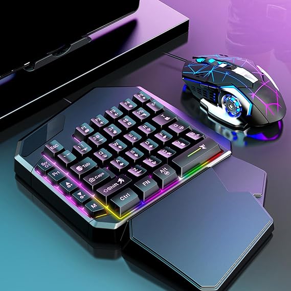 Programmable Hand Keyboard - Ergonomic Cell Phone Keypad, Professional Gaming Controller Keypad | Daily Entertainment Keyboard, Compact One-handed Keyboard for Increased Productivity