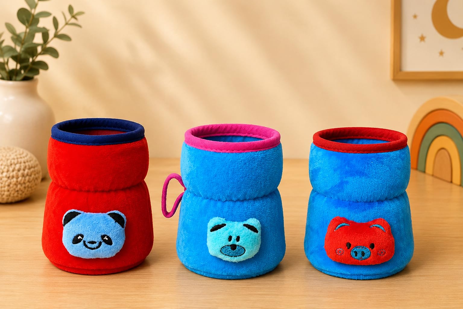 THE LITTLE LOOKERS Bottle Cover for Philips Avent | Soft Plush Stretchable Baby Feeding/Water/Milk Bottle Cover with Easy to Hold Strap | (Blue, Red & Royal Blue, Wide Neck 125ml/4oz)-picture-25