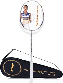 Li-Ning BladeX 200R Carbon Fibre Badminton Racket White/Blue with Free Full Cover