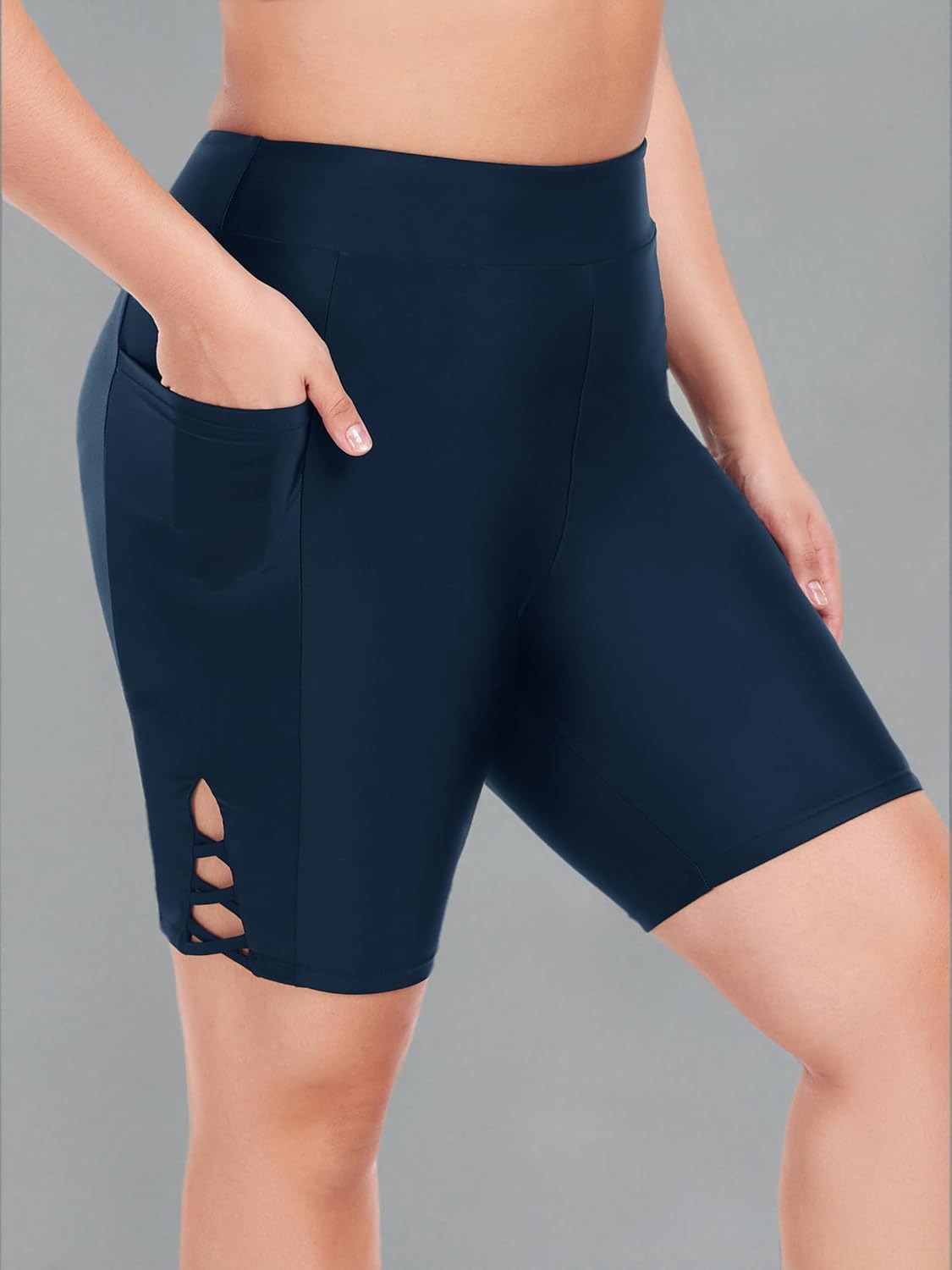 Ocean Blues Women's 8" High Waisted Swim Shorts with Pockets Tummy Control Board Shorts UPF 50+ Beach Shorts - Image 7