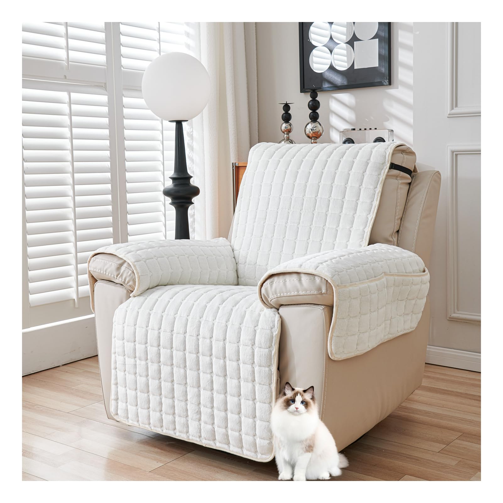 Reversible Gray Flannel Armchair CoverNonSlip AntiStain Protector Soft Touch Armrest Covers for Ultimate Comfort & Relaxation Perfect for Home Decor