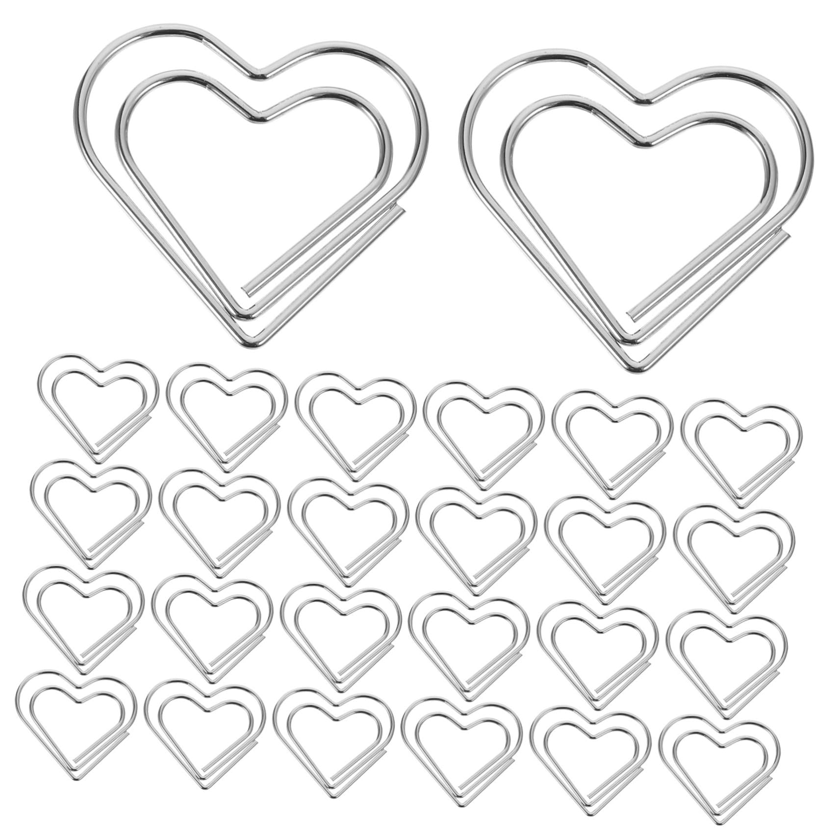 Operitacx 500pièces Heart Shaped Paper Clips Métal Pour Bureau Trombonnes Décoratives Pour Mémos Notes Photos Cartes De Visite Fournitures De Bureau Pratiques Et Élégantes