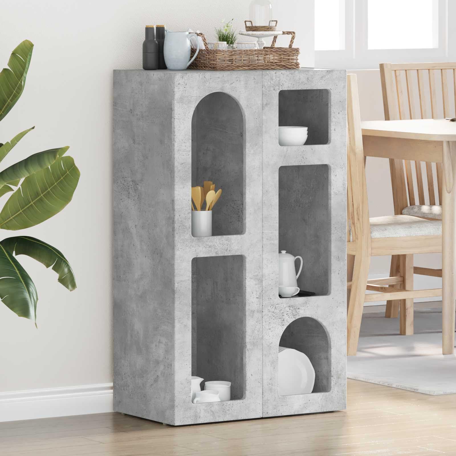 Credenza grigio cemento, 59 x 35 x 100,5 cm, in legno