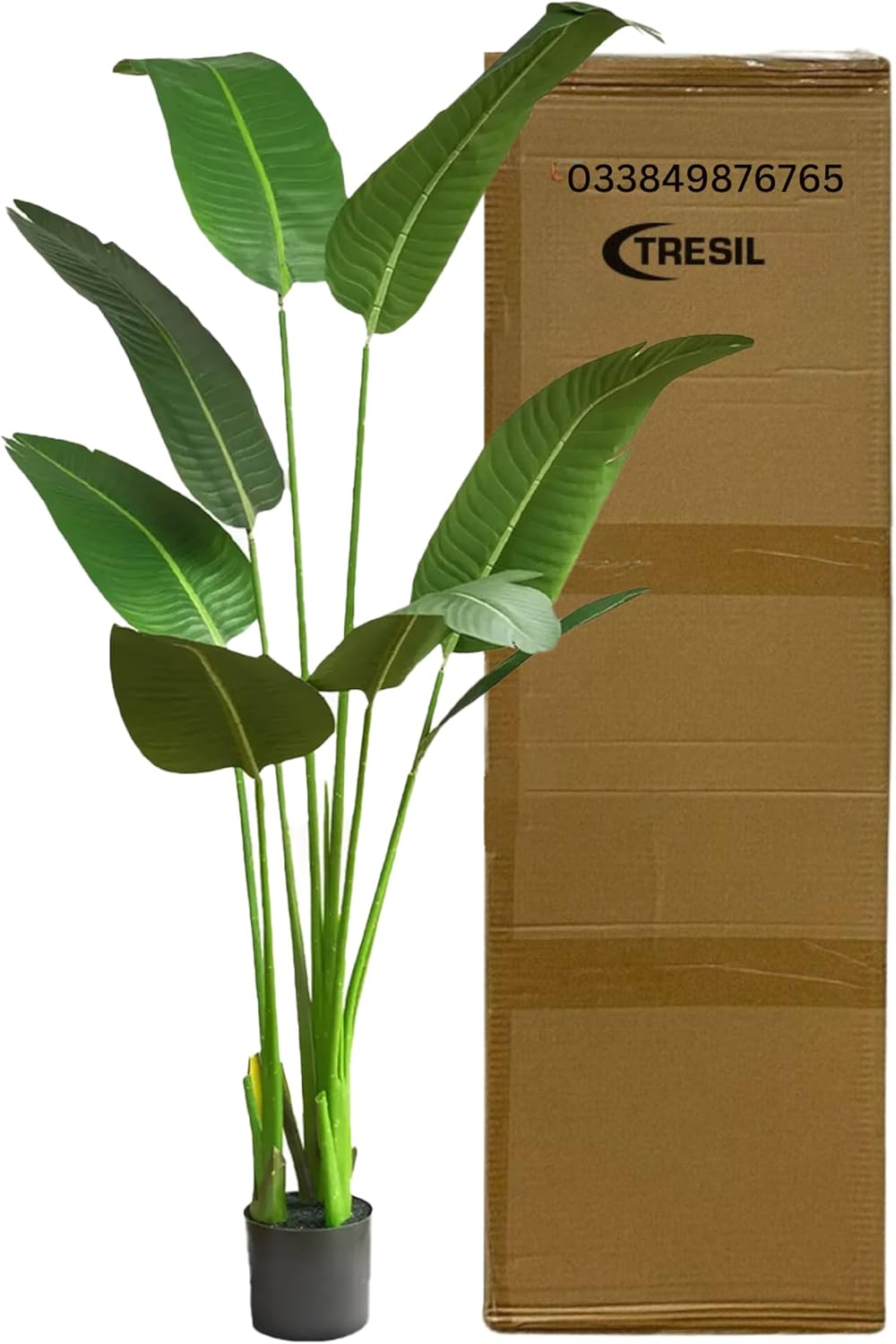 TRESIL 55 inches - Bird of Paradise Artificial Plant, Comes with Black Pot, Large,Vibrant Banana Leaf Design, Faux Plants Indoor, Floor Plants for Living Room Decor, Ideal for Home Garden & Office