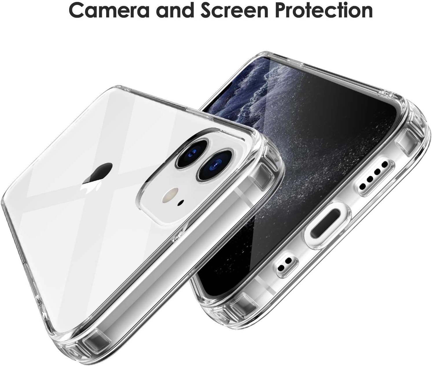 Shamo's Compatible with iPhone 12 Mini Case, Clear Cases Shockproof with TPU Silicone Bumpers Anti-Scratch Cover, Transparent HD Clear [ Anti Yellowing ]