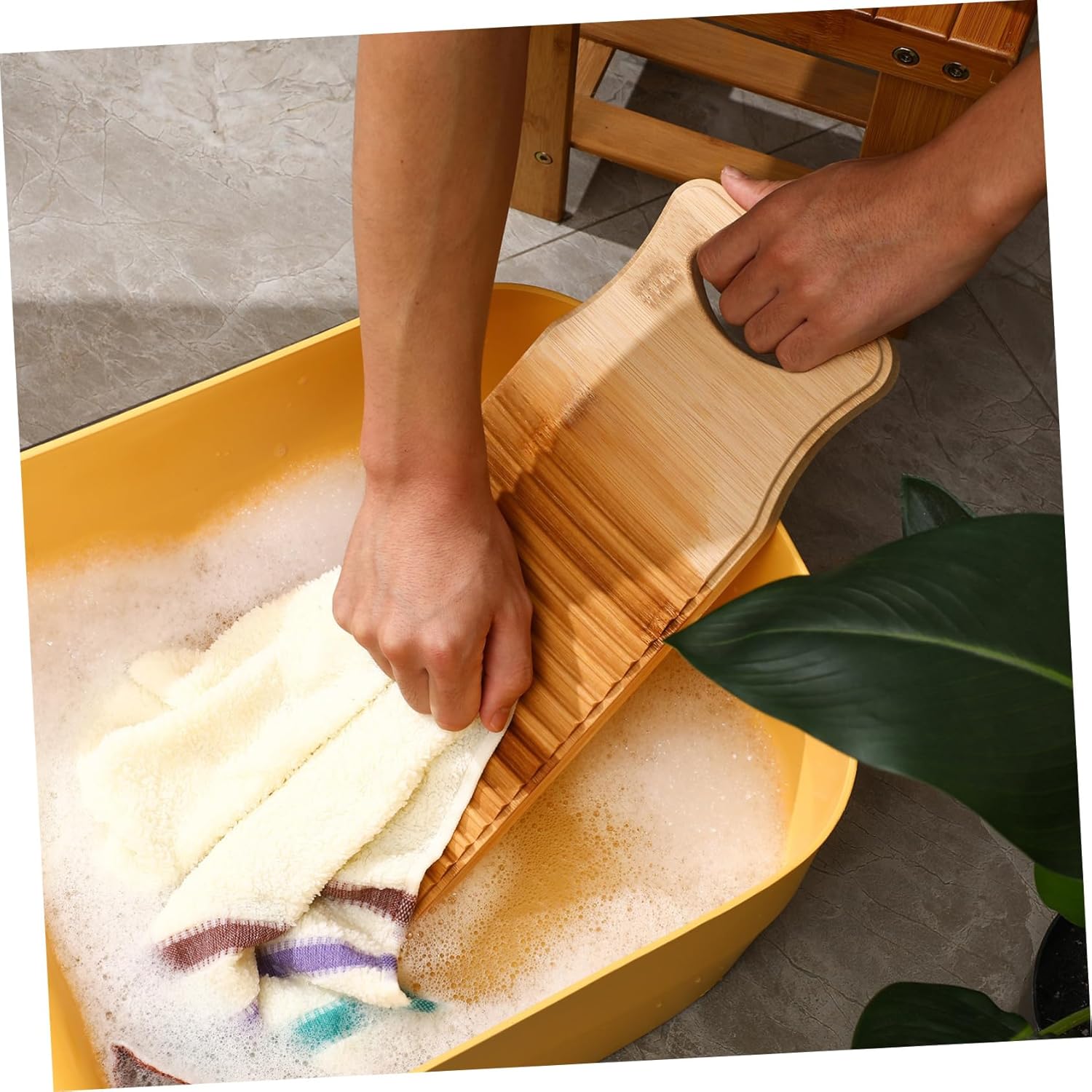 Cabilock Washing Board Wavy Thickened - Laundry Tool for Hand Washing Clothes Gentle Cleaning Supplies for Home Use Convenient Hanging Design Random Style