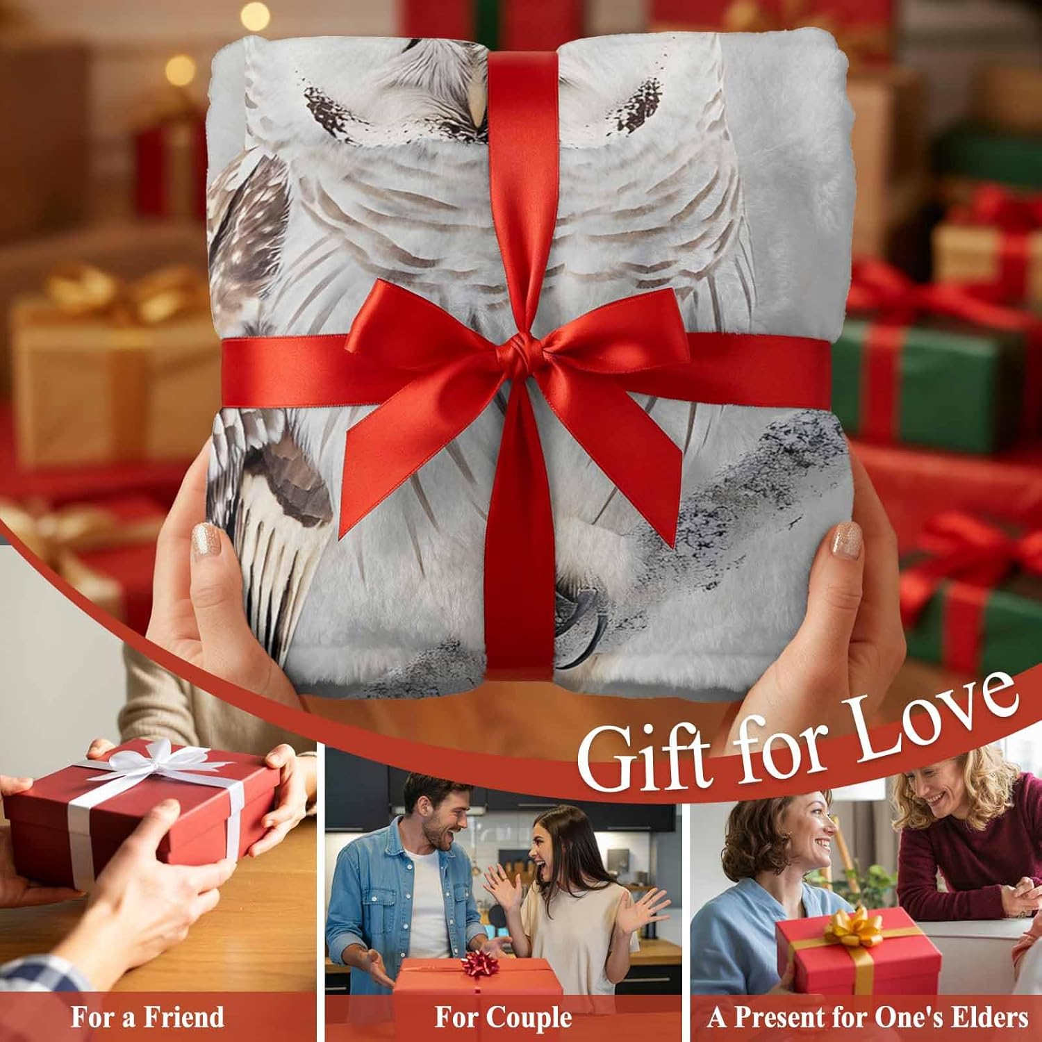 Ultra Soft Flannel Fleece Bed Blanket Cute White Owl Perch On Tree Branch Throw Blanket All Season Warm Fuzzy Light Weight Cozy Plush Blankets for Living Room/Bedroom 40 x 50 inches - Image 8