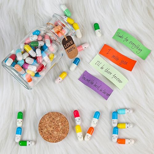 Miniatura 2 de Capsule Letters Message in a Bottle -101pcs Love Pills Gifts for Boyfriend and Girlfriend Wife Friends. (Mixed Color 101PCS)