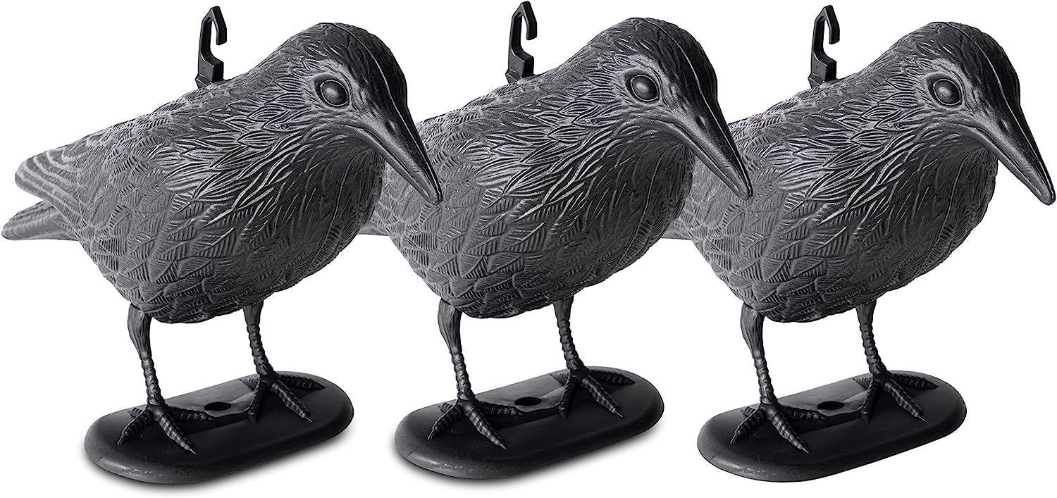 Corvo Nero Flex Gigante il Più Realistico, 43cm, Scaccia Piccioni, Spaventapasseri da Giardino