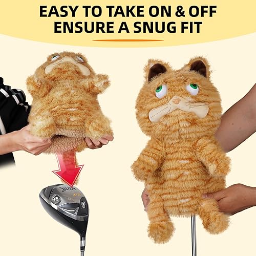 Miniatura 5 de Golf Club Cover Driver Headcovers Funny Plush Animals Golf Headcover Driver Head Cover fits up to 460cc Driver Clube Head Golf Gift for Men Women