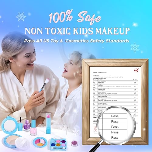 Miniatura 9 de INNOCHEER Kit de maquillaje para niños, juguetes congelados para niñas, kit de maquillaje lavable de doble capa, maquillaje congelado para niñas