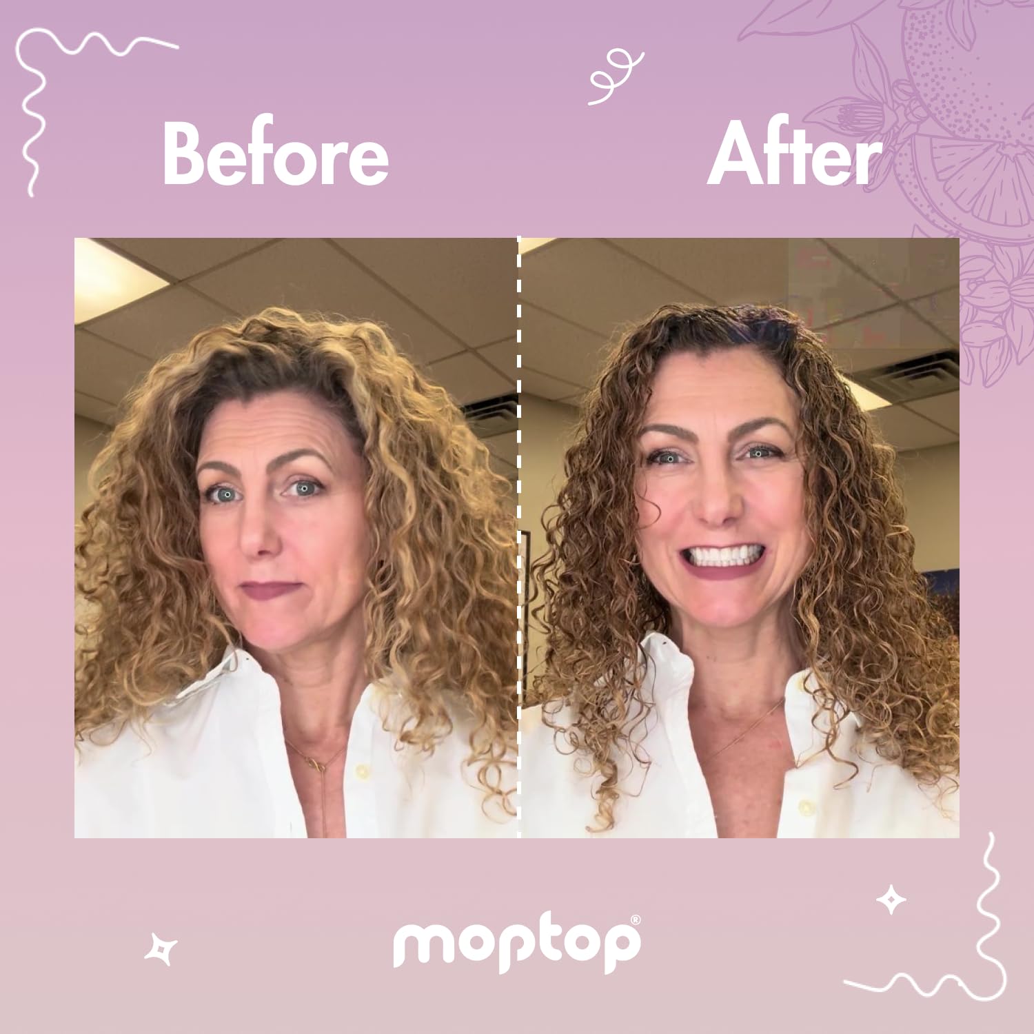 MopTop Curly Hair Routine, Gentle Shampoo + Daily Conditioner + Styling Gel for Wavy and Coily Tresses, Color Safe, Moisturizing Women's Hair Care - Image 3