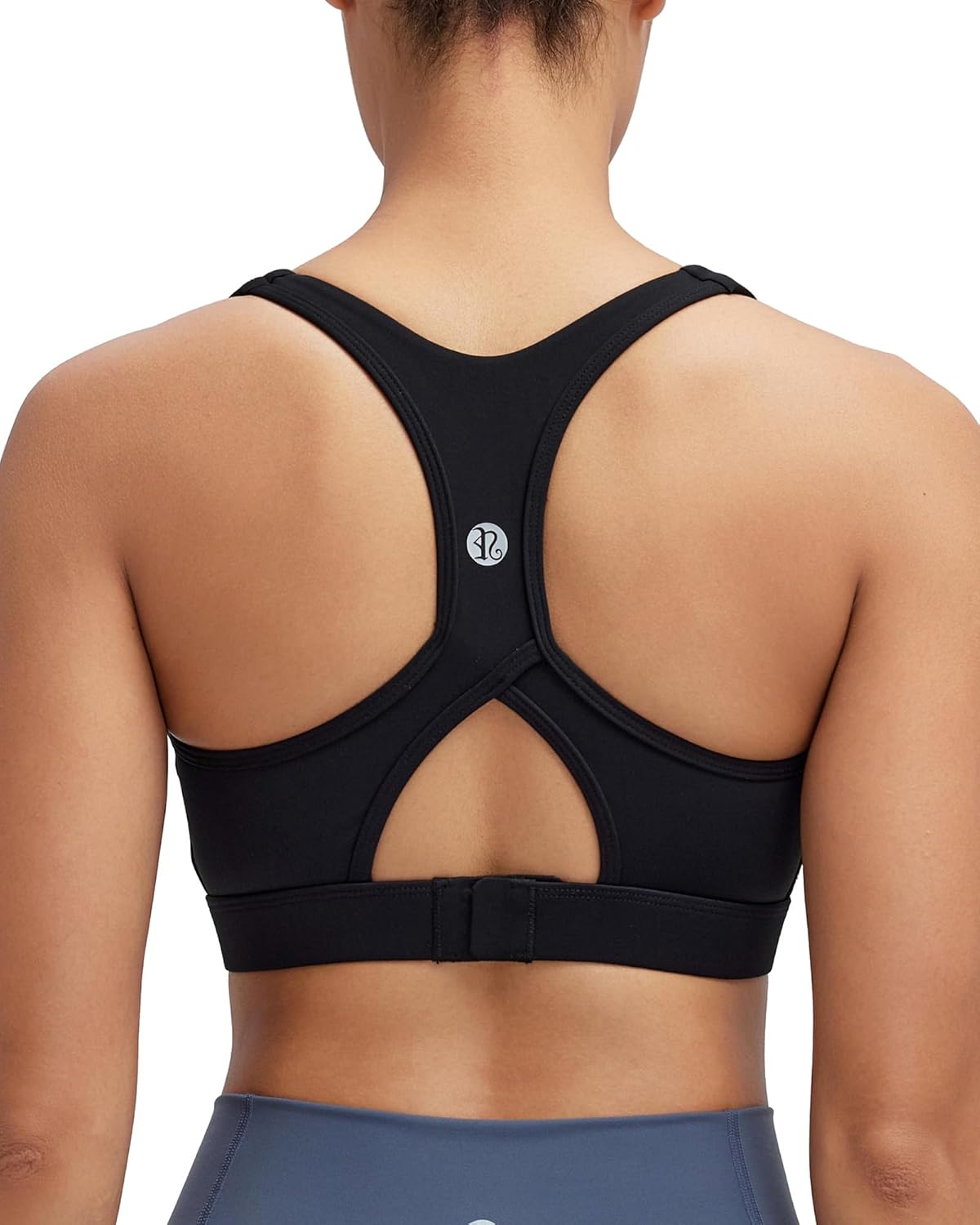 RUNNING GIRL High Support Sports Bra for Women,Racerback Hook Back Sports Bra Moulded Cup Workout Bra Push up