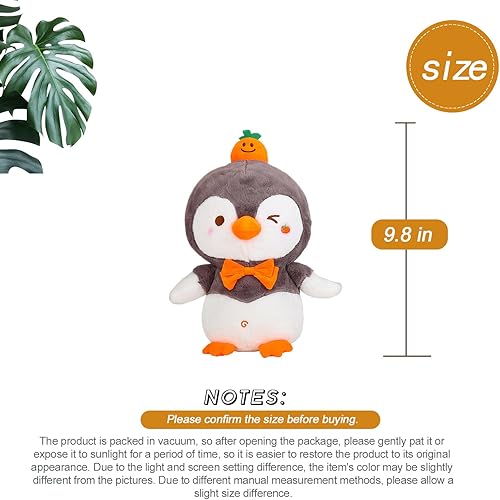 Miniatura 2 de AUCOOMA Peluche de pingüino, lindo pingüino de peluche, almohada de abrazo de 9.8 pulgadas