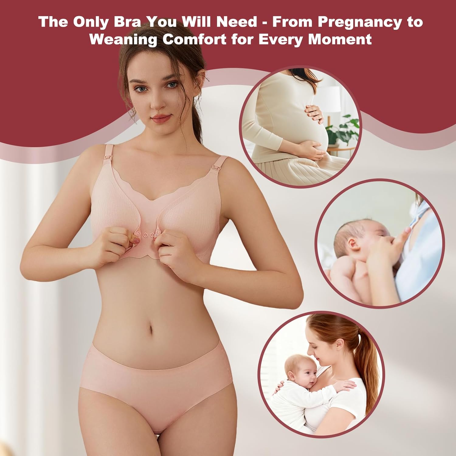 Nursing Bra for Women Pumping Bra Hands Free Maternity Bralette for Pregnancy Wireless Pumping and Breastfeeding Bra - Image 5