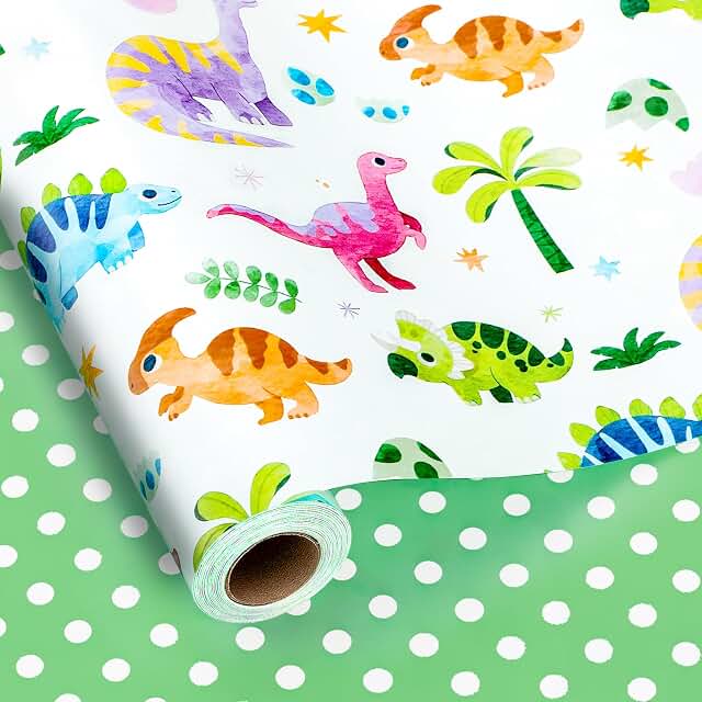 Yarcony Dinosaur Wrapping Paper