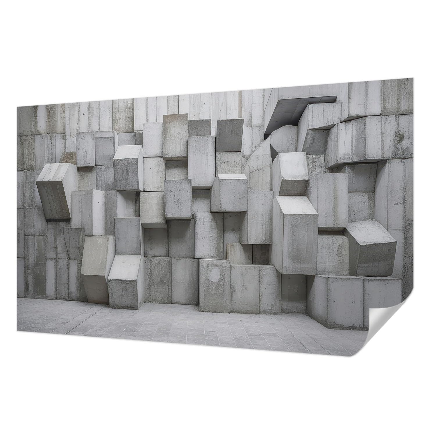 Revêtement mural autocollant 416x254 cm effet blocs de béton Tulup pour salon