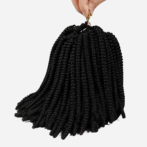 Vista 15 de AU-THEN-TIC - 6 paquetes de extensiones de cabello trenzado Nubian Twist de 10 pulgadas, con rizos de resorte, extensiones de cabello rizado nubio