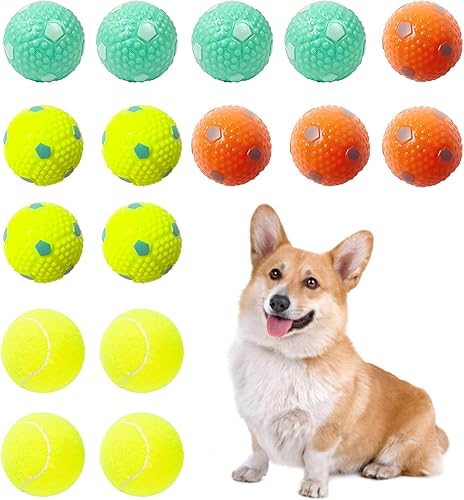 Pelotas de tenis de entrenamiento de perros de 2 pulgadas y pelotas de goma, pelotas interactivas de juguete para perros, juguetes masticables para