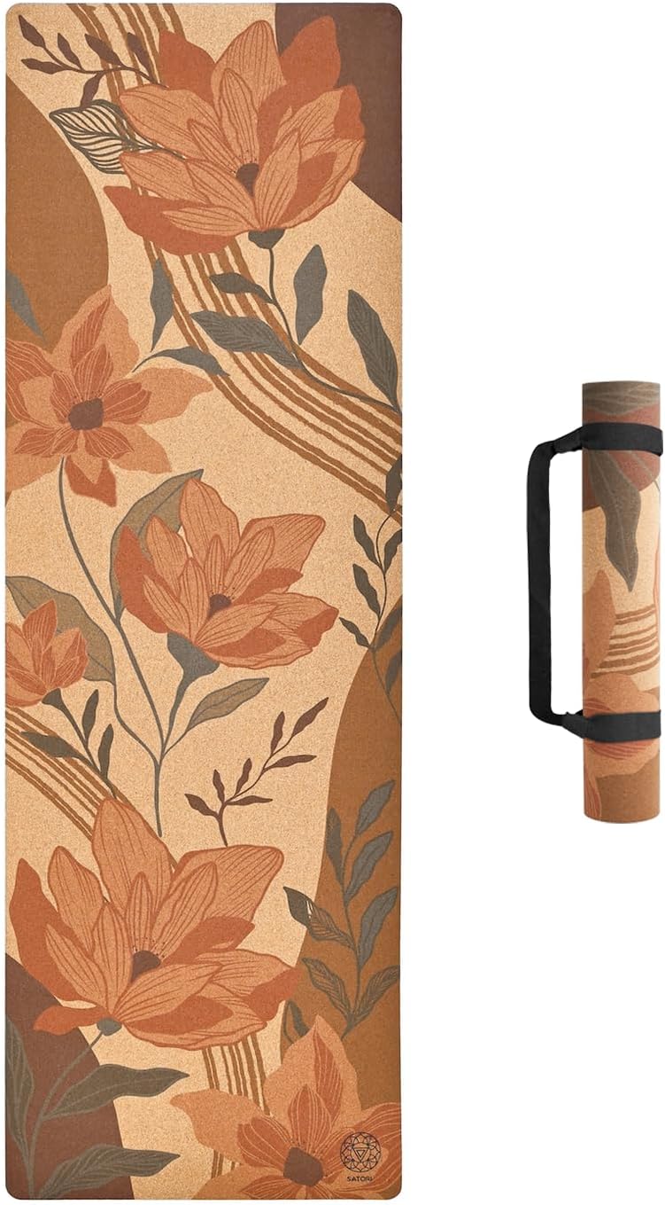 Cork Yoga Mat with Natural Rubber Base, Extra Size, Thickness and Support, Excellent Cushion & Grip, Non-Slip, Non-Toxic, Sweat-Resistant, Sustainable, Eco-friendly Excercise Mat