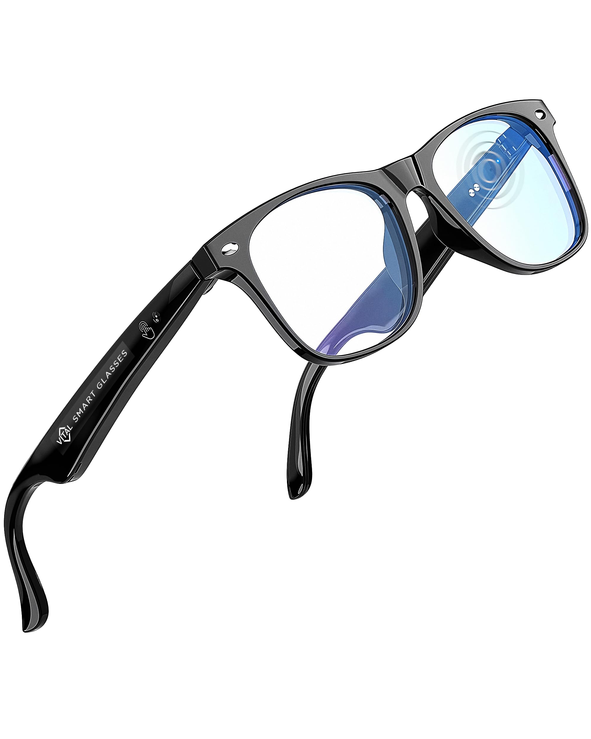 Vital Smart Glasses for Men AI Translation – Open-Ear Bluetooth 5.3 Audio, 130-Language Translator Vital Smart Glasses for Women UV400 Blue-Light Blocker Voice-Assistant Eyewear AI Glass