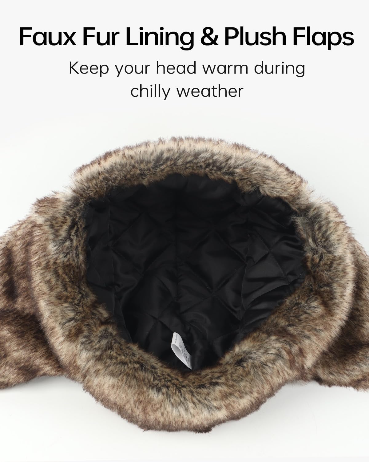 XXL Oversize Trapper Hat Winter Hats with Faux Fur Ear Flaps for Women Men,Big and Deep Hunting Hat Windproof Ski Cap